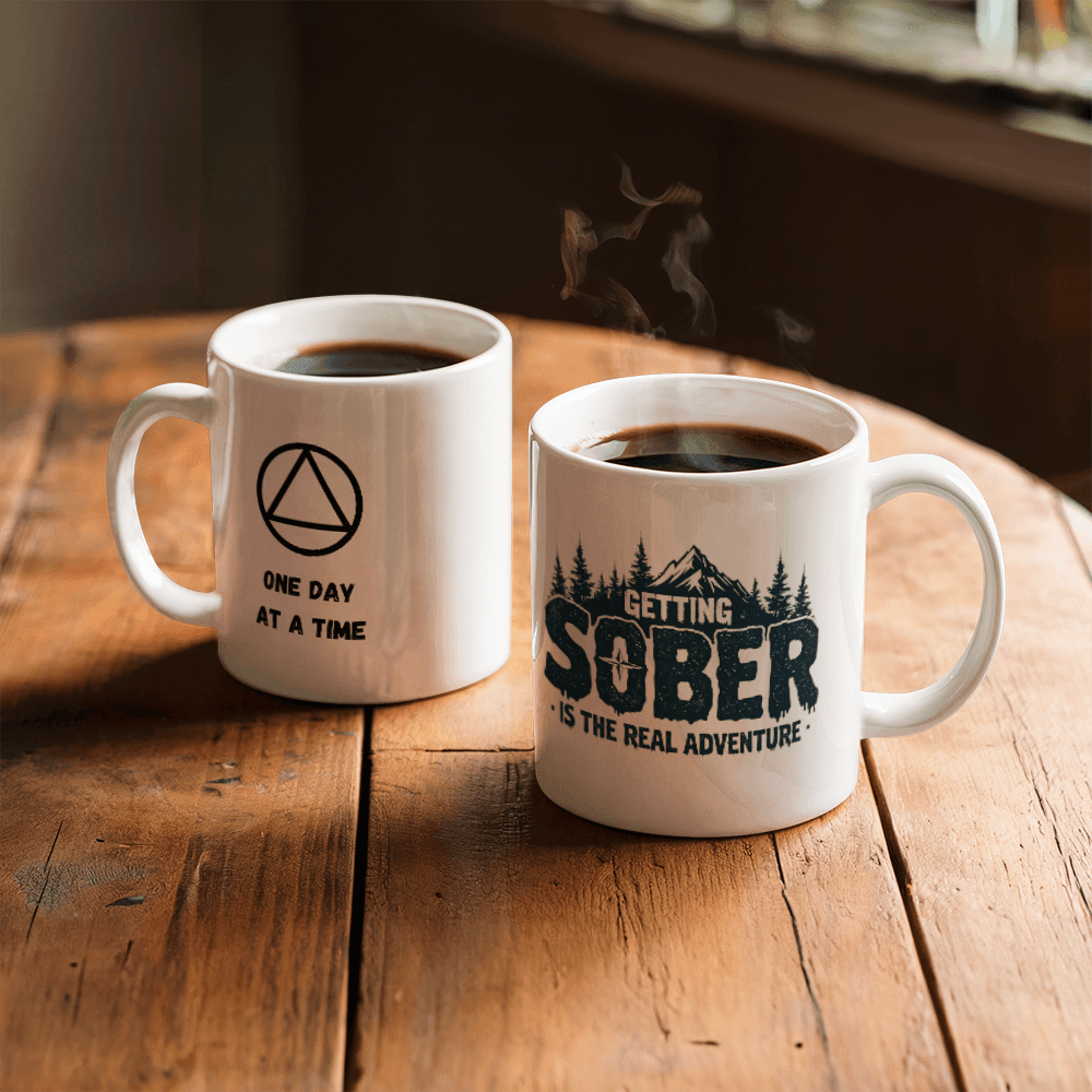 Getting Sober is the Real Adventure Sobriety Mug