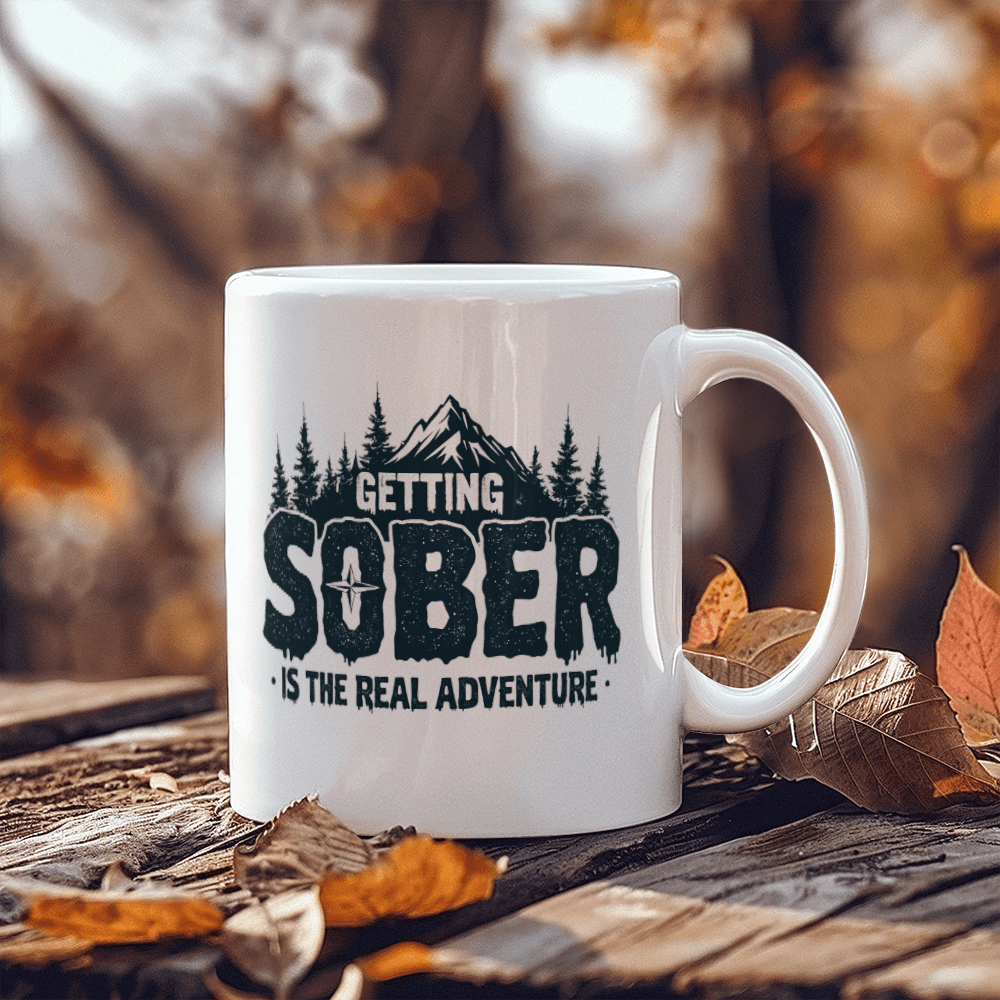 Getting Sober is the Real Adventure Sobriety Mug