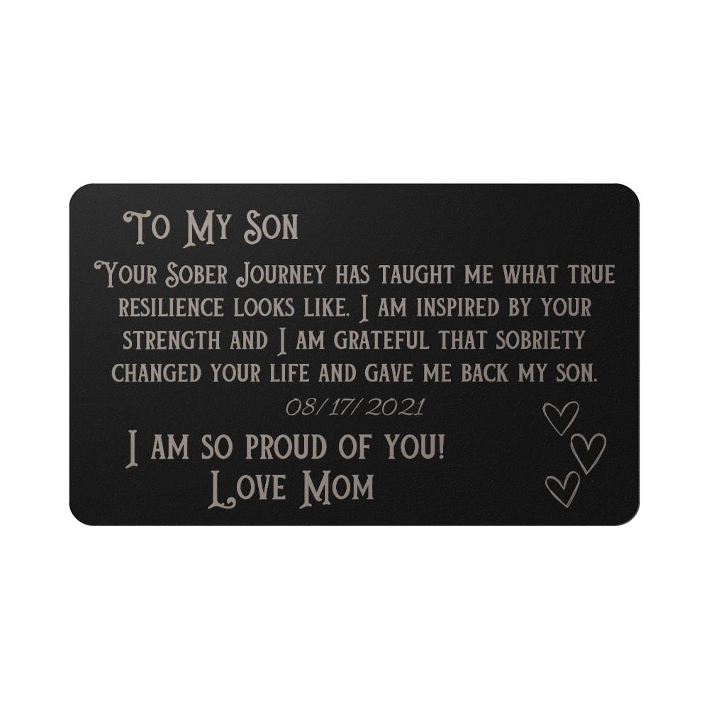 Card For Son In Recovery - Custom sobriety day gift to my son love mom