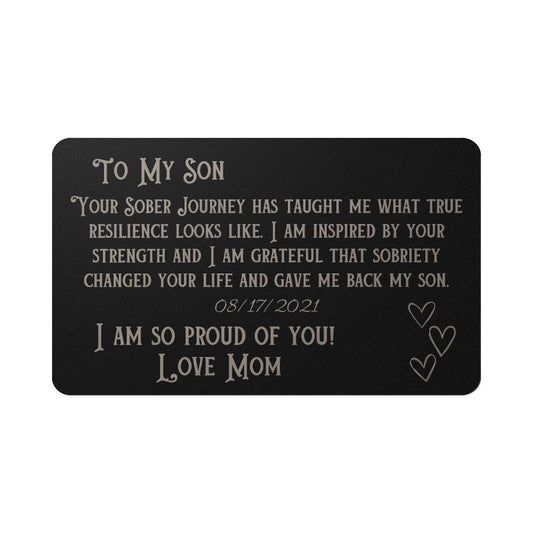 Card For Son In Recovery - Custom sobriety day gift to my son love mom