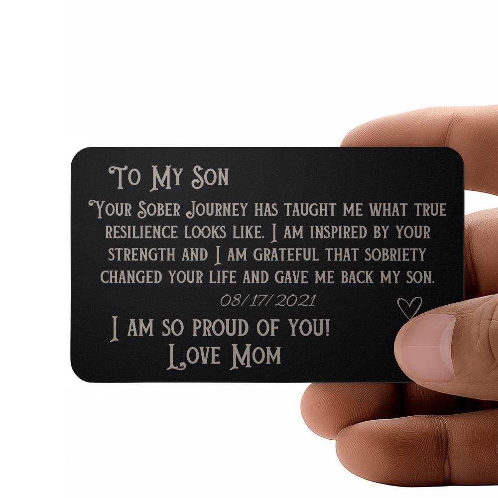 Card For Son In Recovery - Custom sobriety day gift to my son love mom