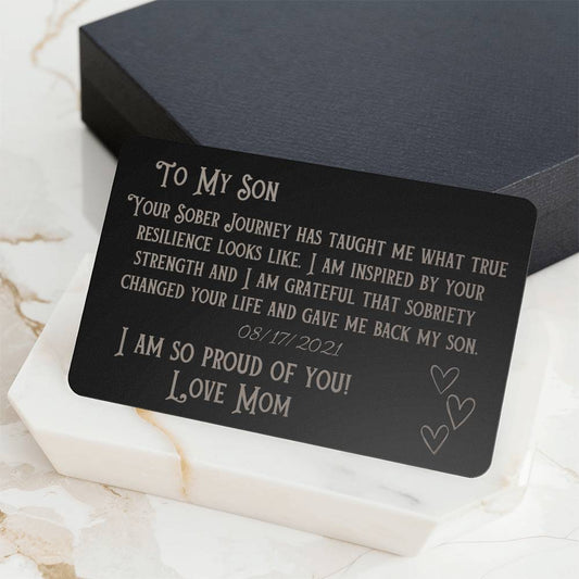 Card For Son In Recovery - Custom sobriety day gift to my son love mom