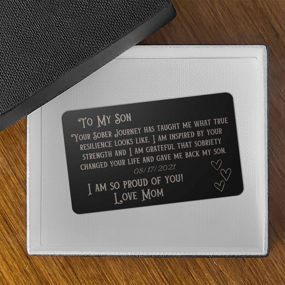 Card For Son In Recovery - Custom sobriety day gift to my son love mom