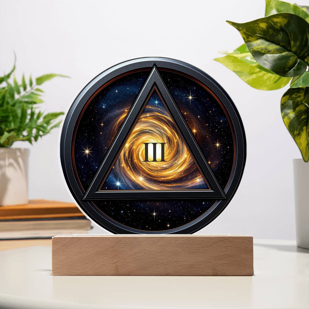 Personalized LED Galaxy Sobriety Milestone LED Plaque