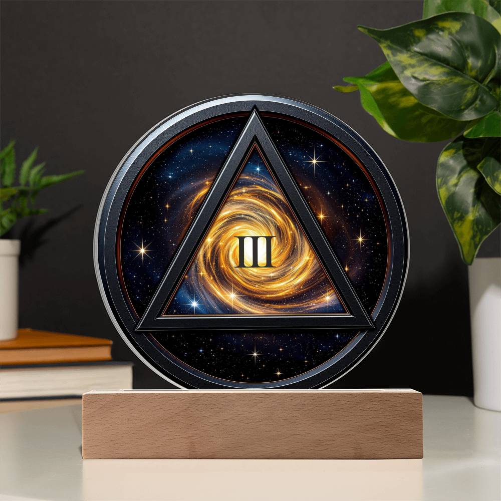 Personalized LED Galaxy Sobriety Milestone LED Plaque