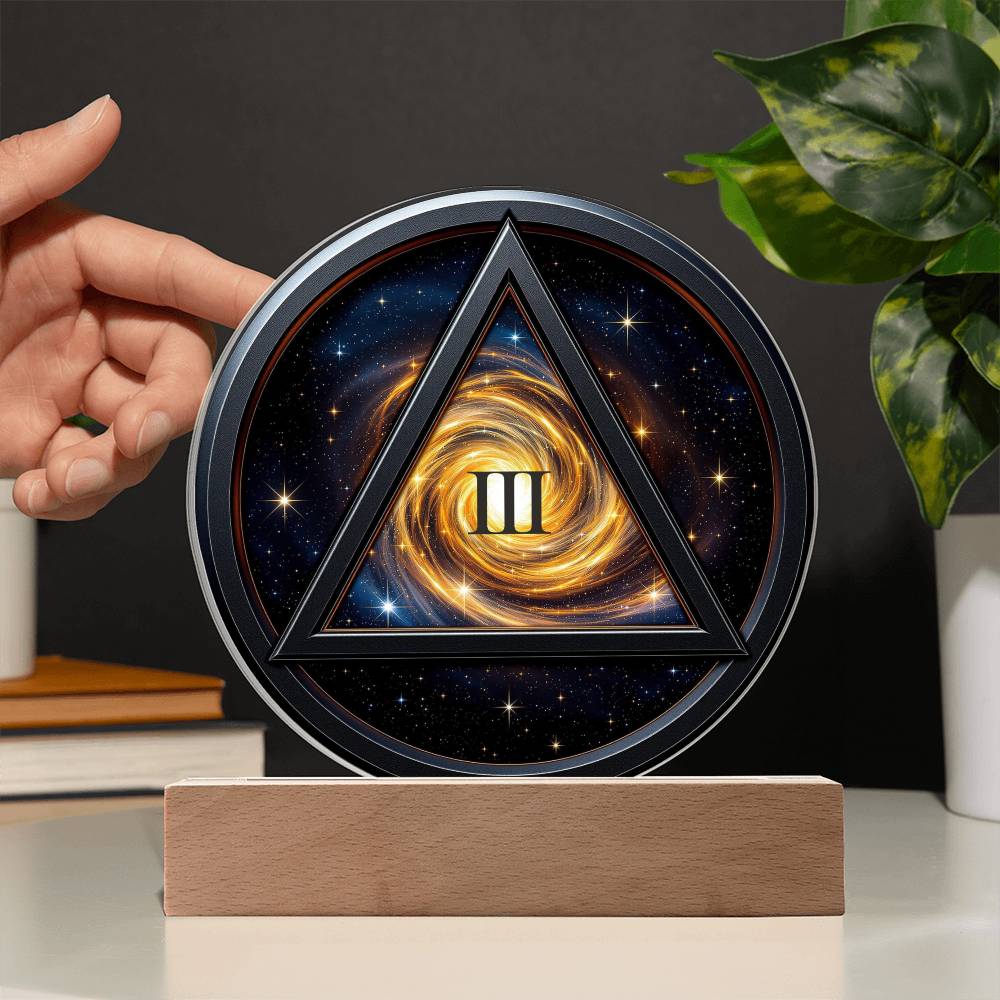 Personalized LED Galaxy Sobriety Milestone LED Plaque