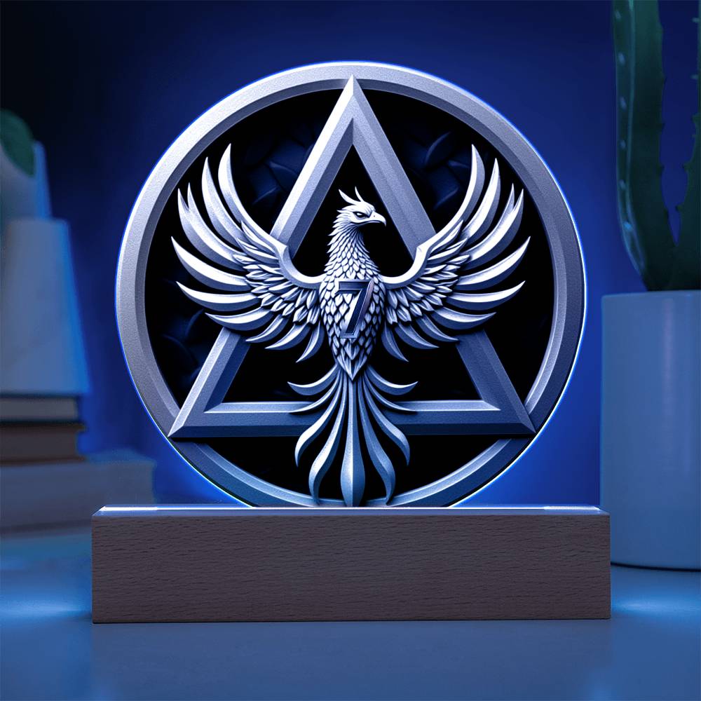 1-50 Year LED Phoenix Sobriety Milestone Plaque – Symbol of Strength & Rebirth | Customizable Year