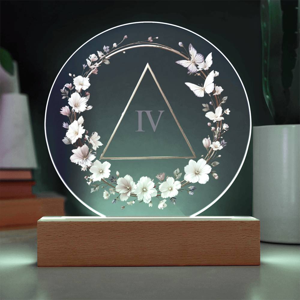 Elegant Sobriety Milestone Plaque with Custom LED Base