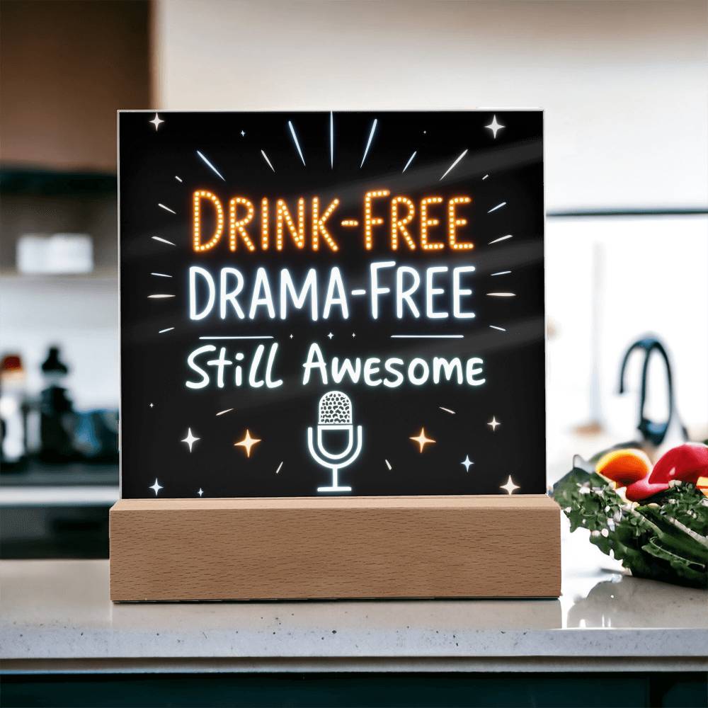 LED Plaque – Drink-Free, Drama-Free, Still Awesome