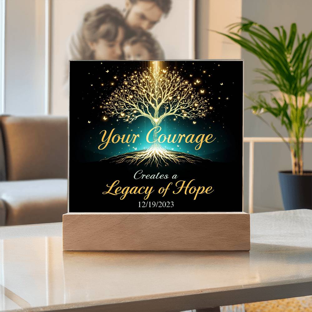 Custom LED Sobriety Plaque – Courage and Legacy Design