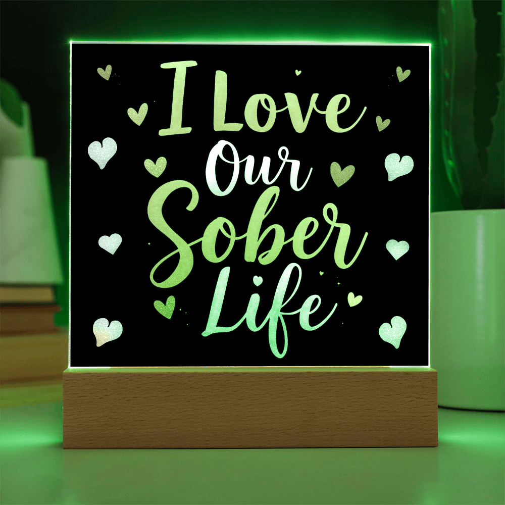 Celebrate Your Sober Journey Together - LED Square Acrylic Plaque