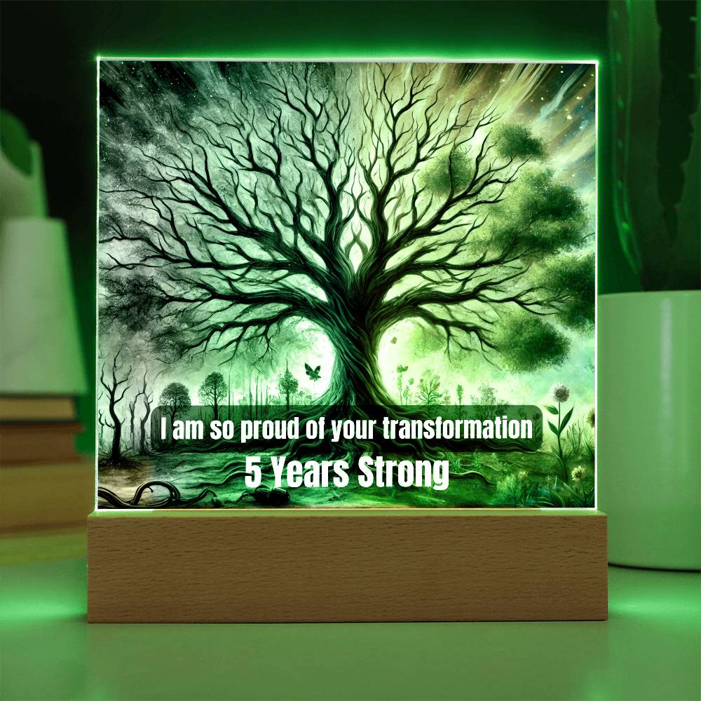 Customizable Sobriety Milestone Plaque – Proud of Your Transformation | Inspirational LED Recovery Gift 1-65 years