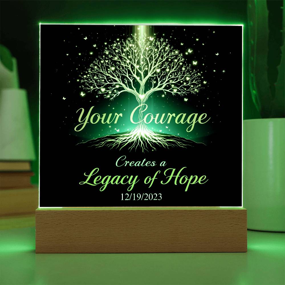 Custom LED Sobriety Plaque – Courage and Legacy Design