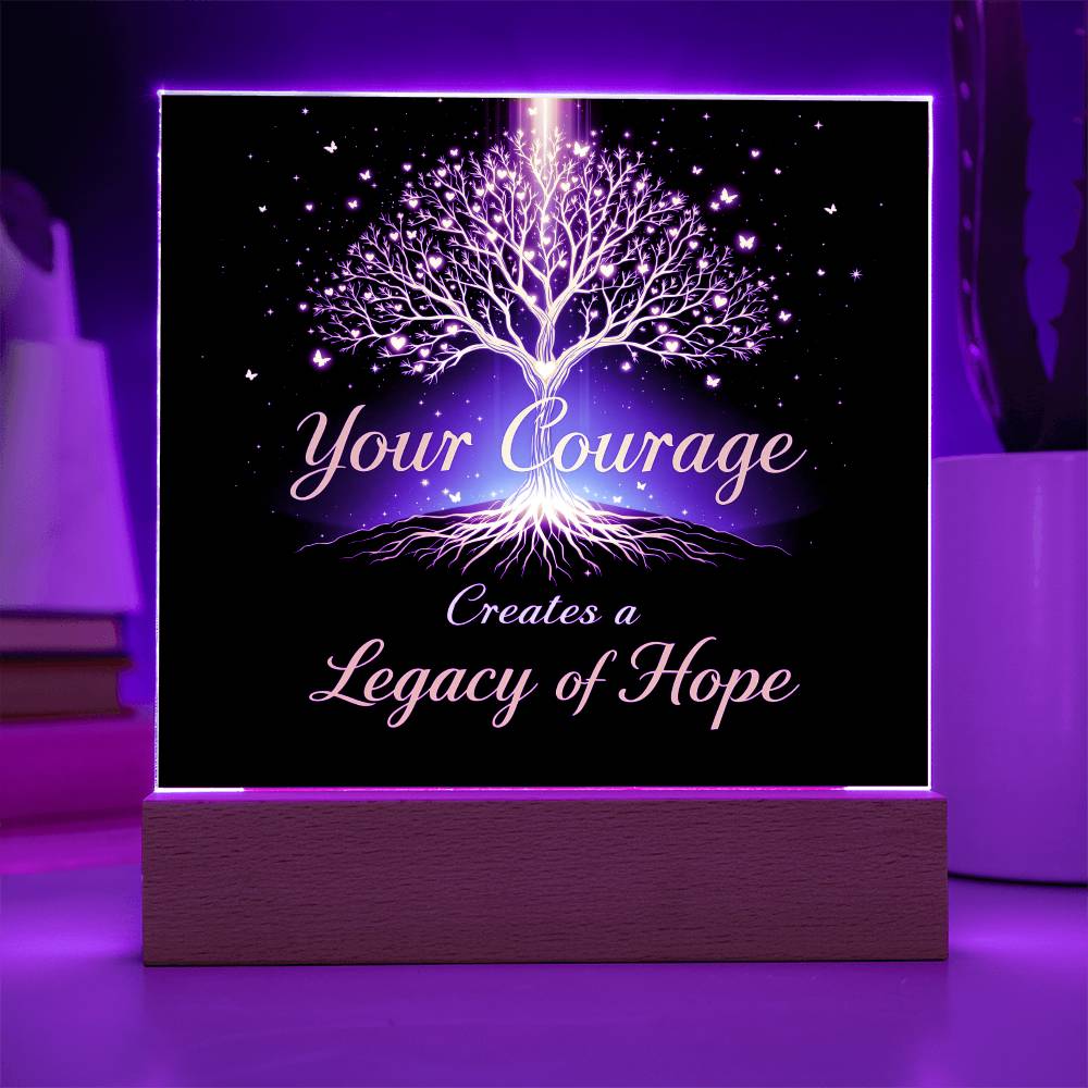 Custom LED Sobriety Plaque – Courage and Legacy Design