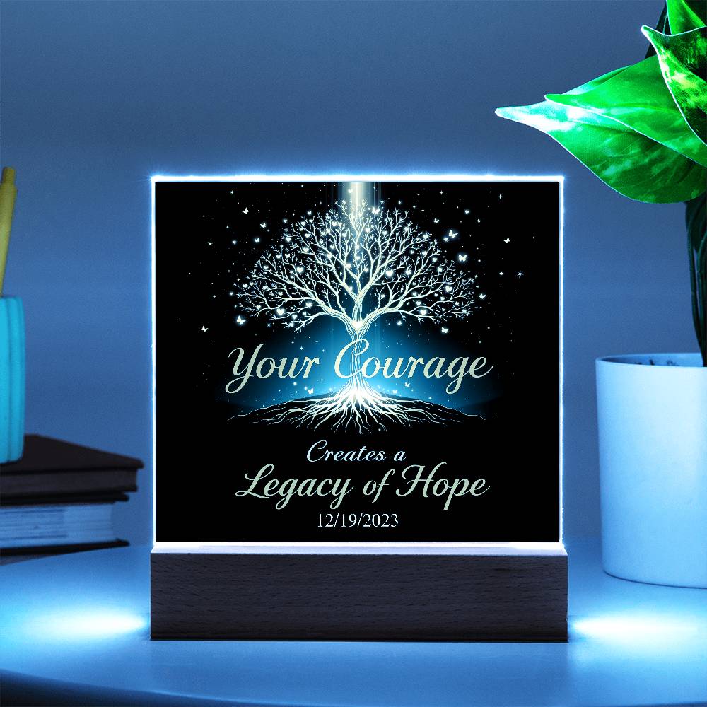 Custom LED Sobriety Plaque – Courage and Legacy Design