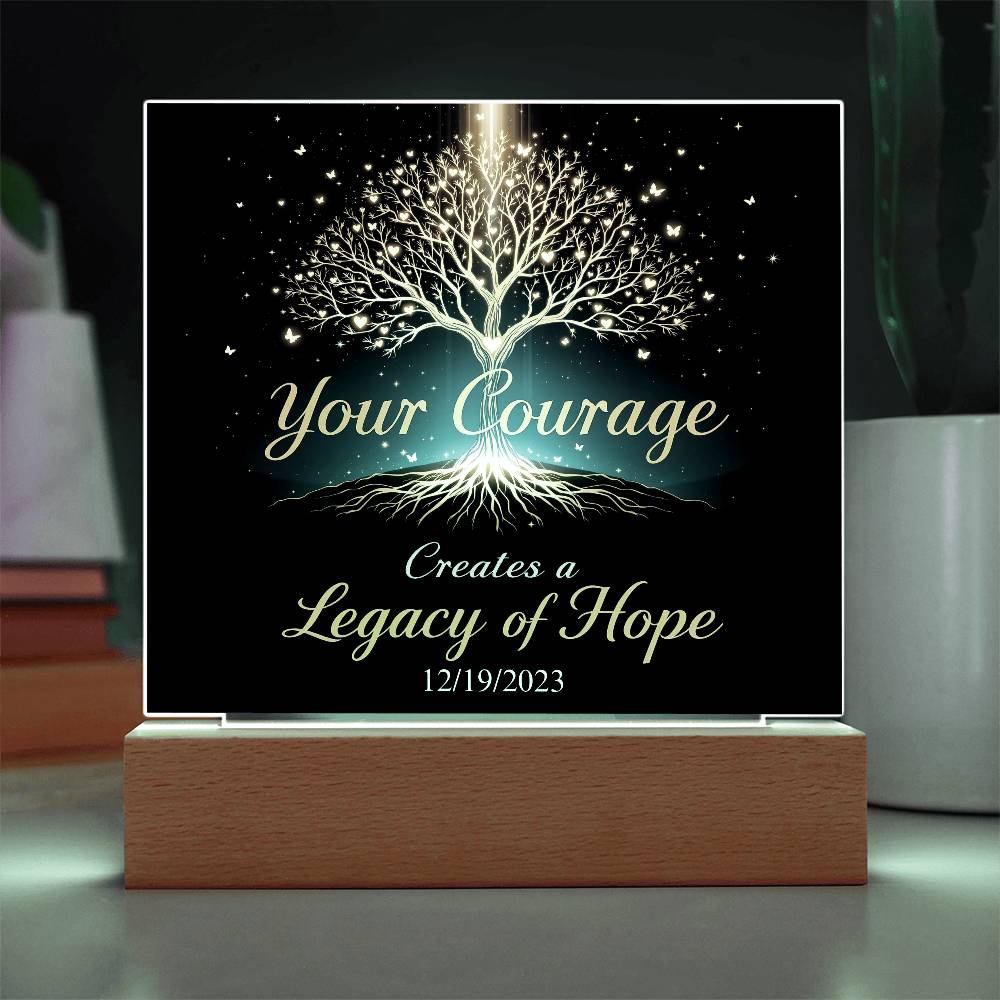 Custom LED Sobriety Plaque – Courage and Legacy Design