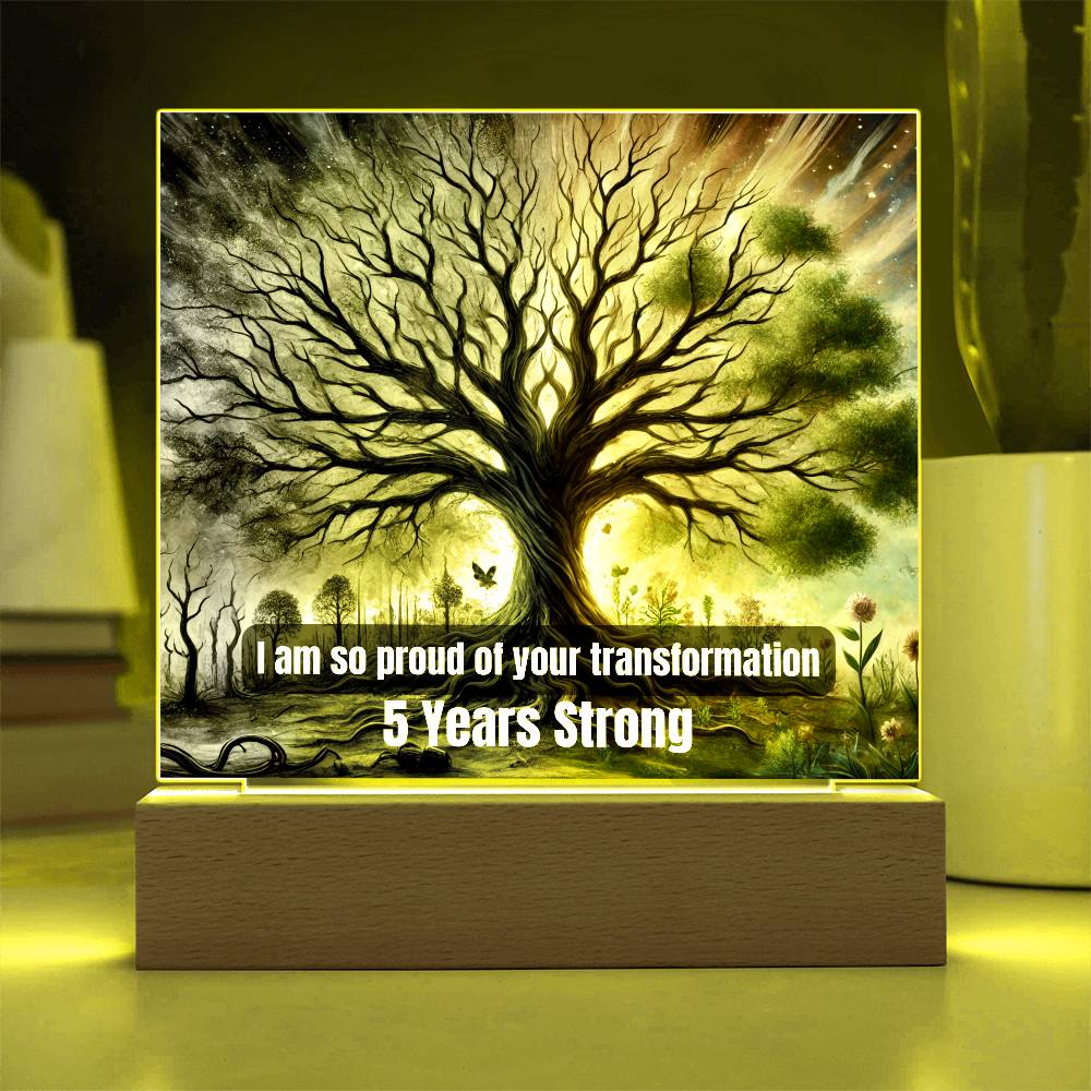 Customizable Sobriety Milestone Plaque – Proud of Your Transformation | Inspirational LED Recovery Gift 1-65 years