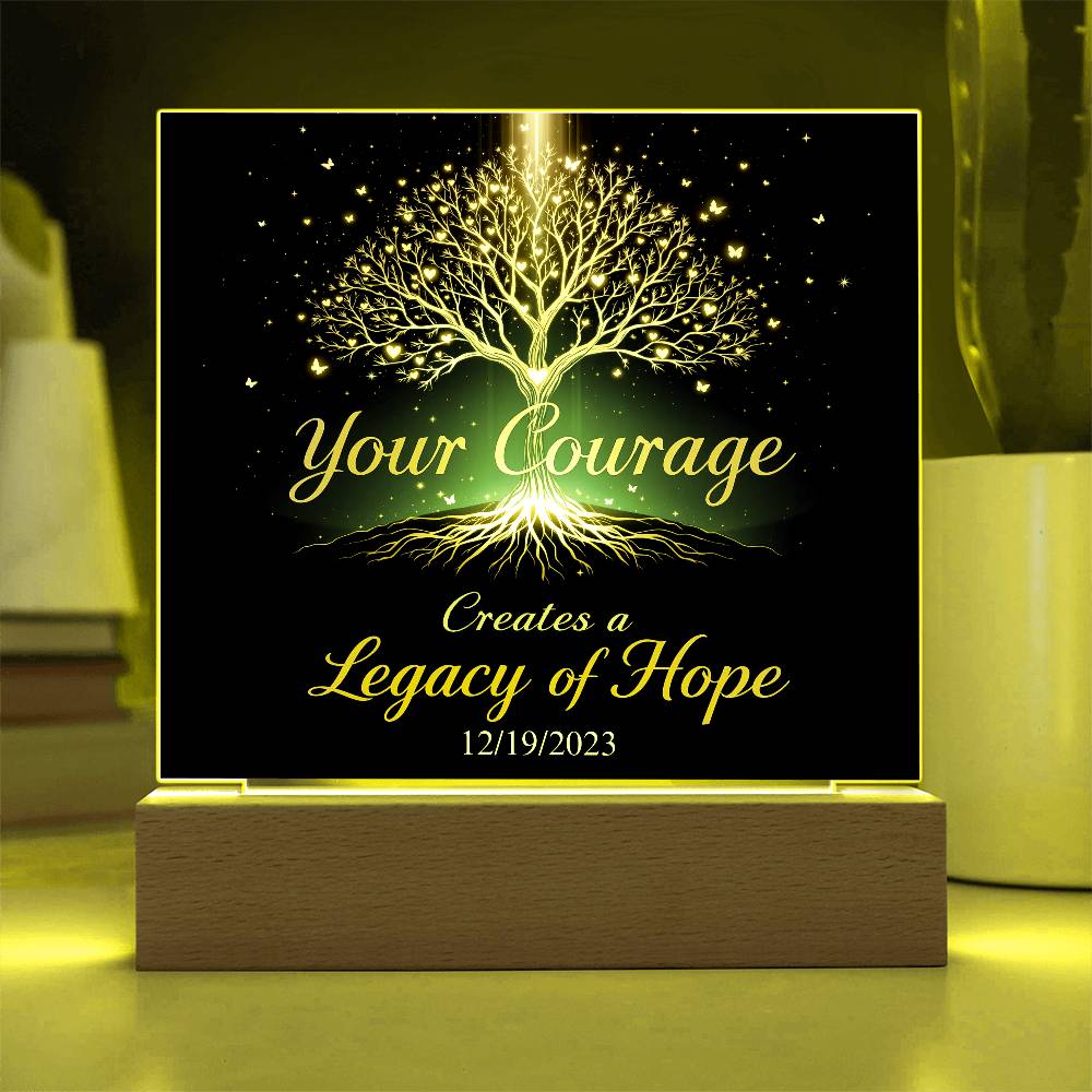 Custom LED Sobriety Plaque – Courage and Legacy Design