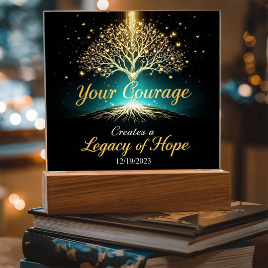 Custom LED Sobriety Plaque – Courage and Legacy Design