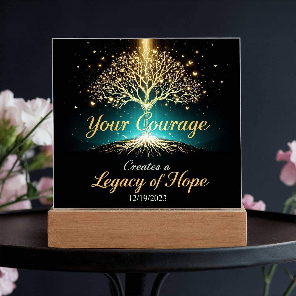 Custom LED Sobriety Plaque – Courage and Legacy Design