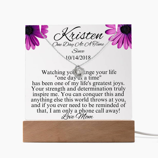 LED Sobriety Gift with Necklace Bundle ~ Customize Sobriety Date and names ~ Odaat