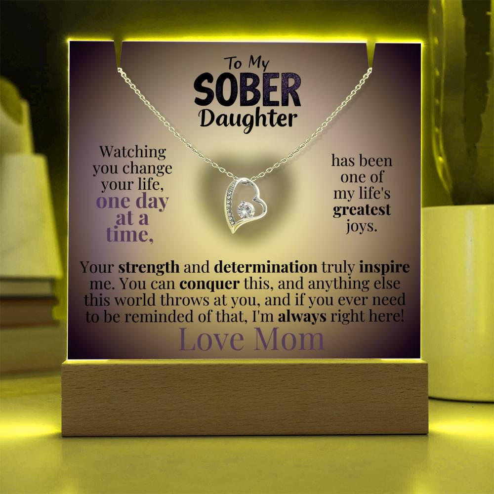 My Sober Daughter Heartfelt Plaque & Necklace