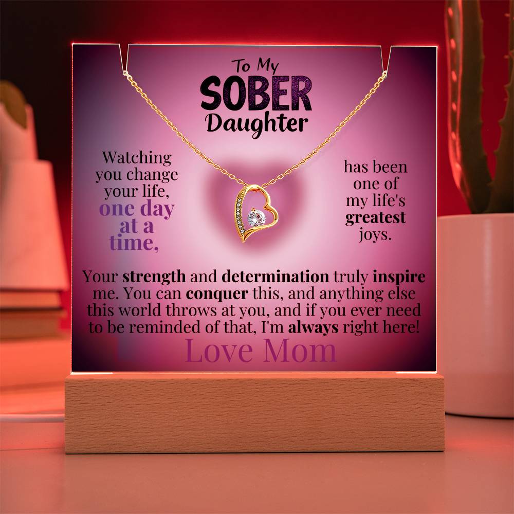 My Sober Daughter Heartfelt Plaque & Necklace