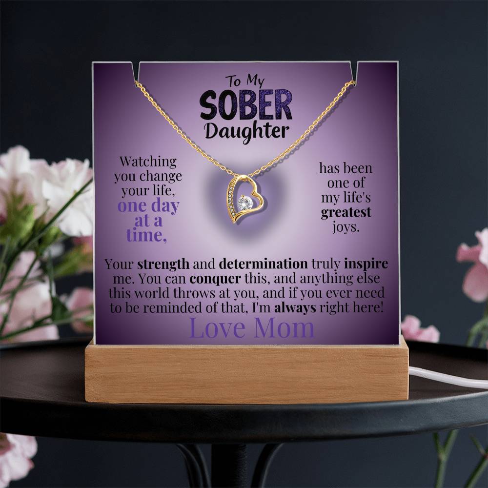 My Sober Daughter Heartfelt Plaque & Necklace