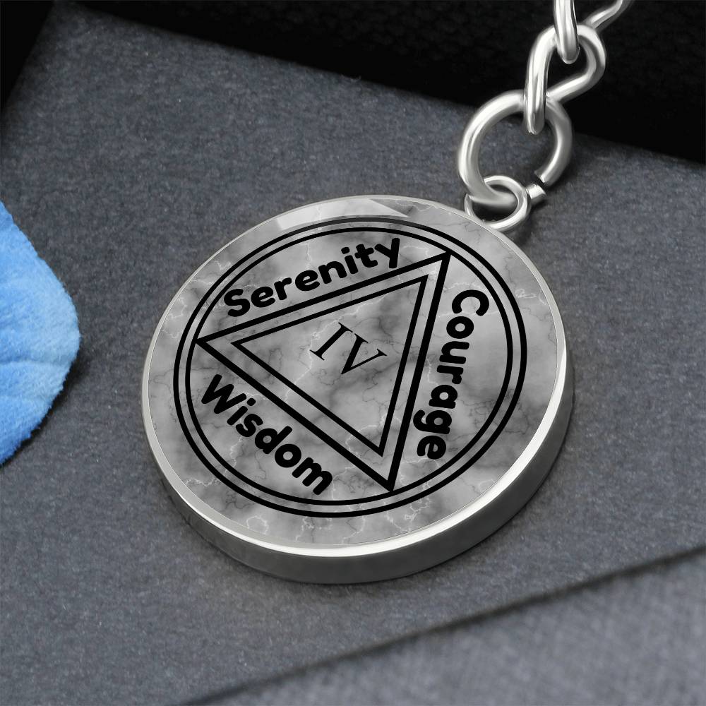 1-30 Custom Sobriety Keychain - Personalized Engraved Message On Back