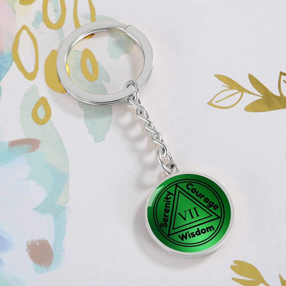 1-30 Years Sober Keychain - Sobriety Birthday Gift With Personal Engraved Message On The Back