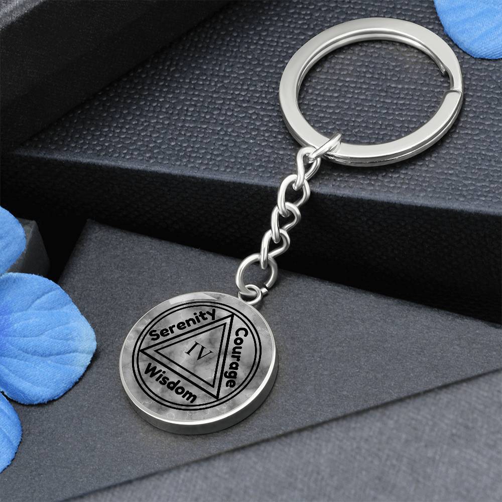 1-30 Custom Sobriety Keychain - Personalized Engraved Message On Back