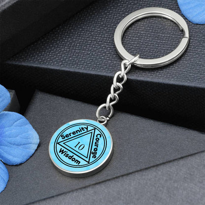 1-30 Years Sobriety Keychain - Serenity Prayer With Personal Engraved Message On The Back