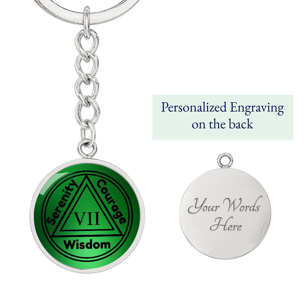 1-30 Years Sober Keychain - Sobriety Birthday Gift With Personal Engraved Message On The Back