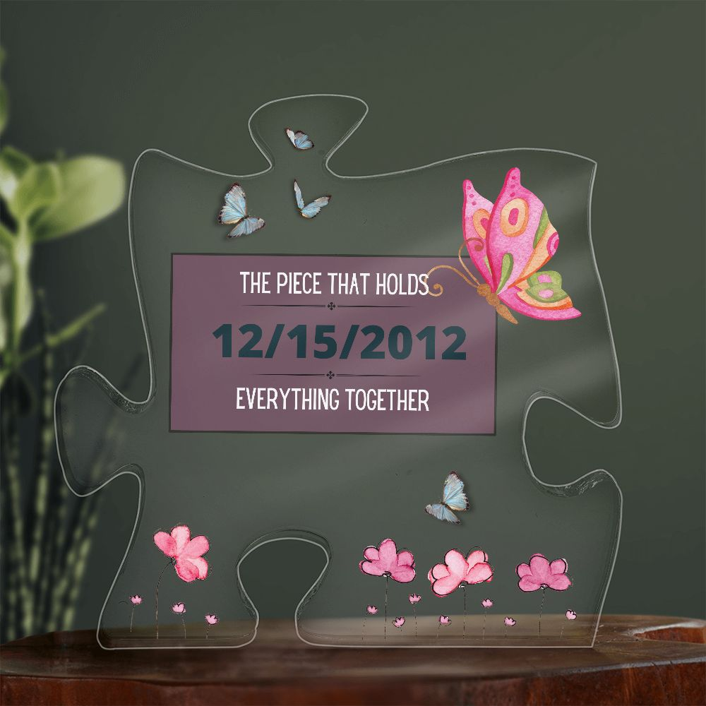 Custom Sobriety Birthday Puzzle Piece Acrylic Plaque