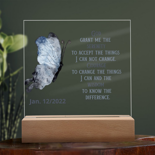 Serenity Prayer Custom Sobriety Date ~ Gift for friends in recovery