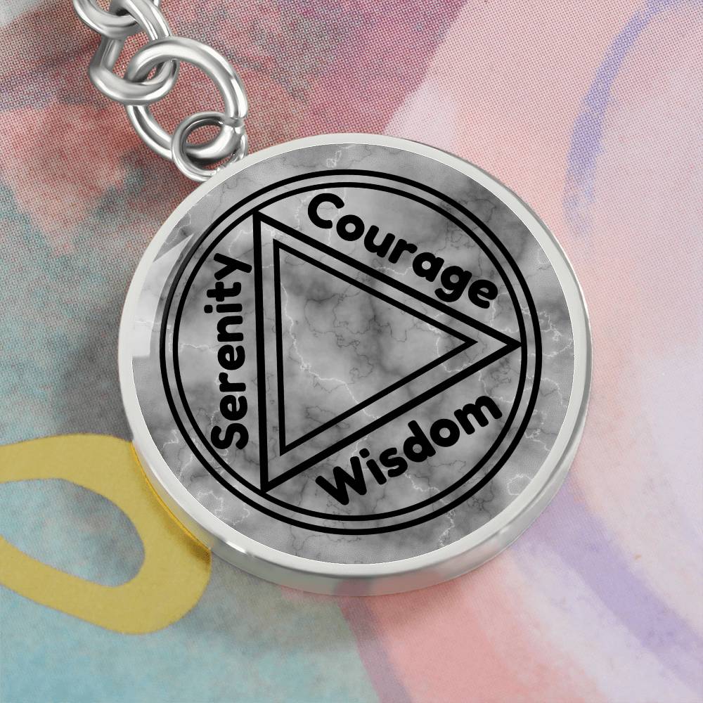 1-30 Custom Sobriety Keychain - Personalized Engraved Message On Back