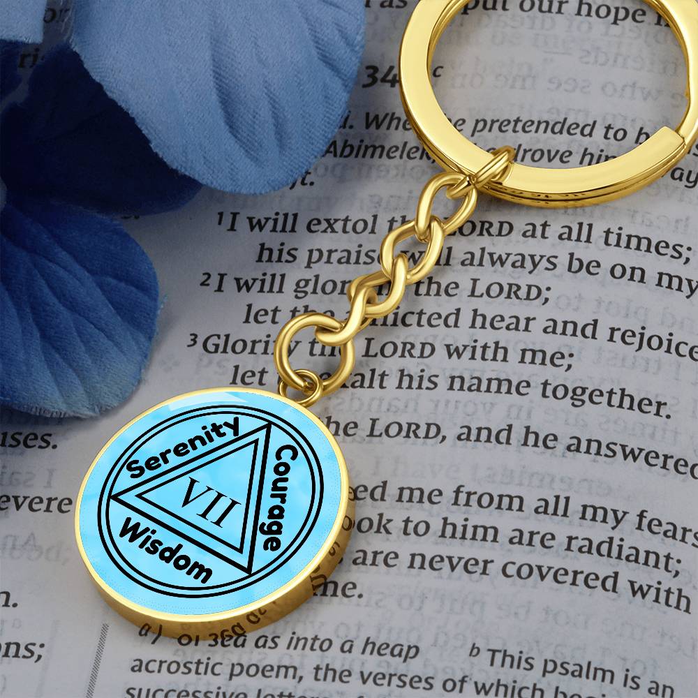 1-30 Years Sobriety Keychain - Serenity Prayer With Personal Engraved Message On The Back