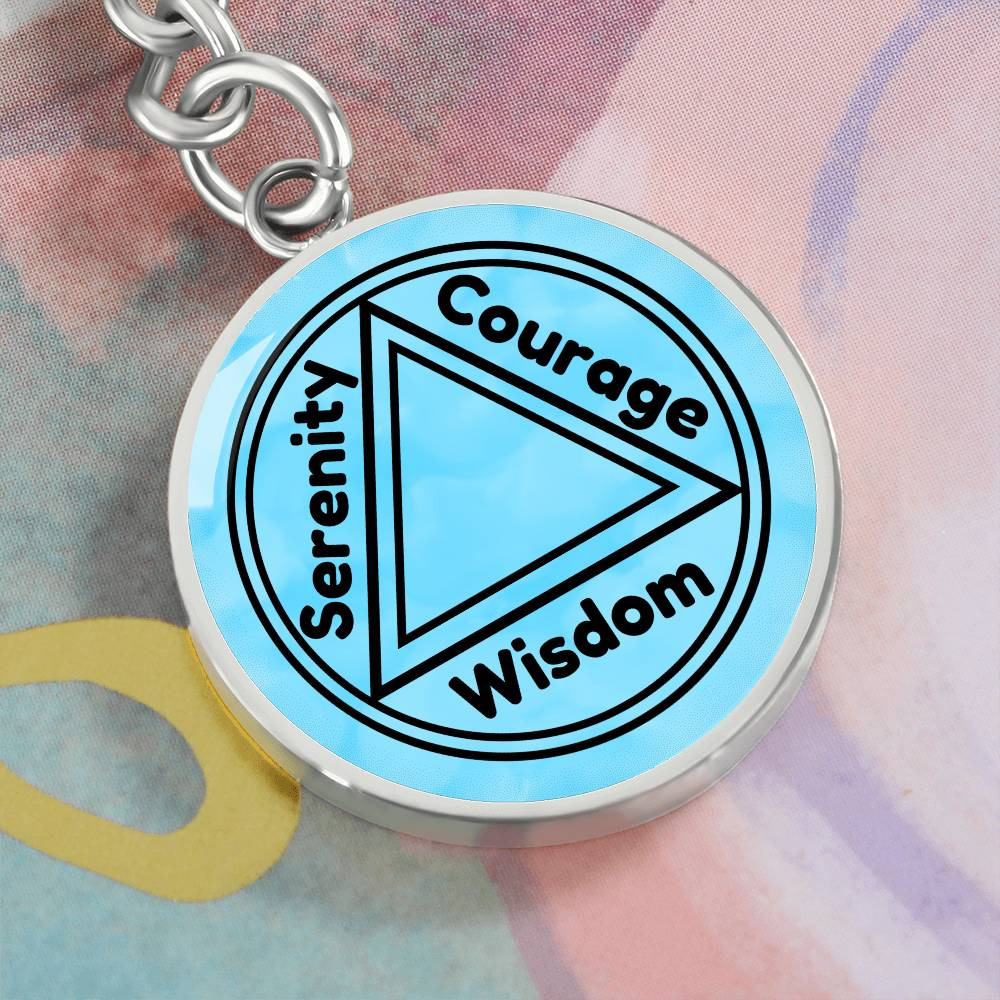 1-30 Years Sobriety Keychain - Serenity Prayer With Personal Engraved Message On The Back