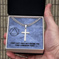 Custom Sober Birthday Card with Engraved cross necklace