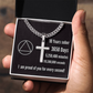 10 Years Sober Gift ~ Engraved Cross Pendant