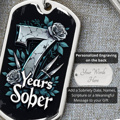 Congratulations on 7 Years Sober Keychain