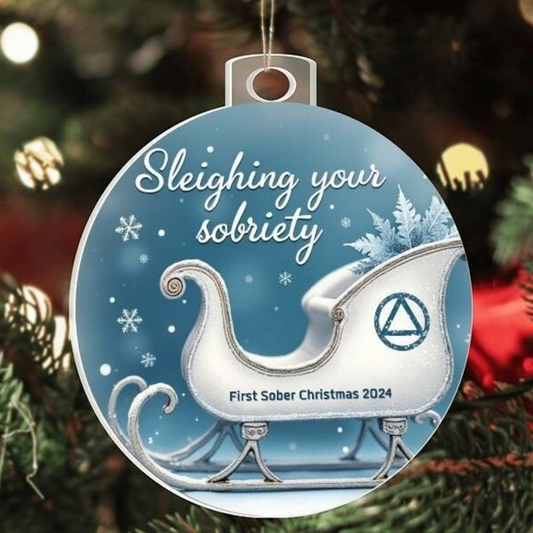 Sleighing Your Sobriety Ornament