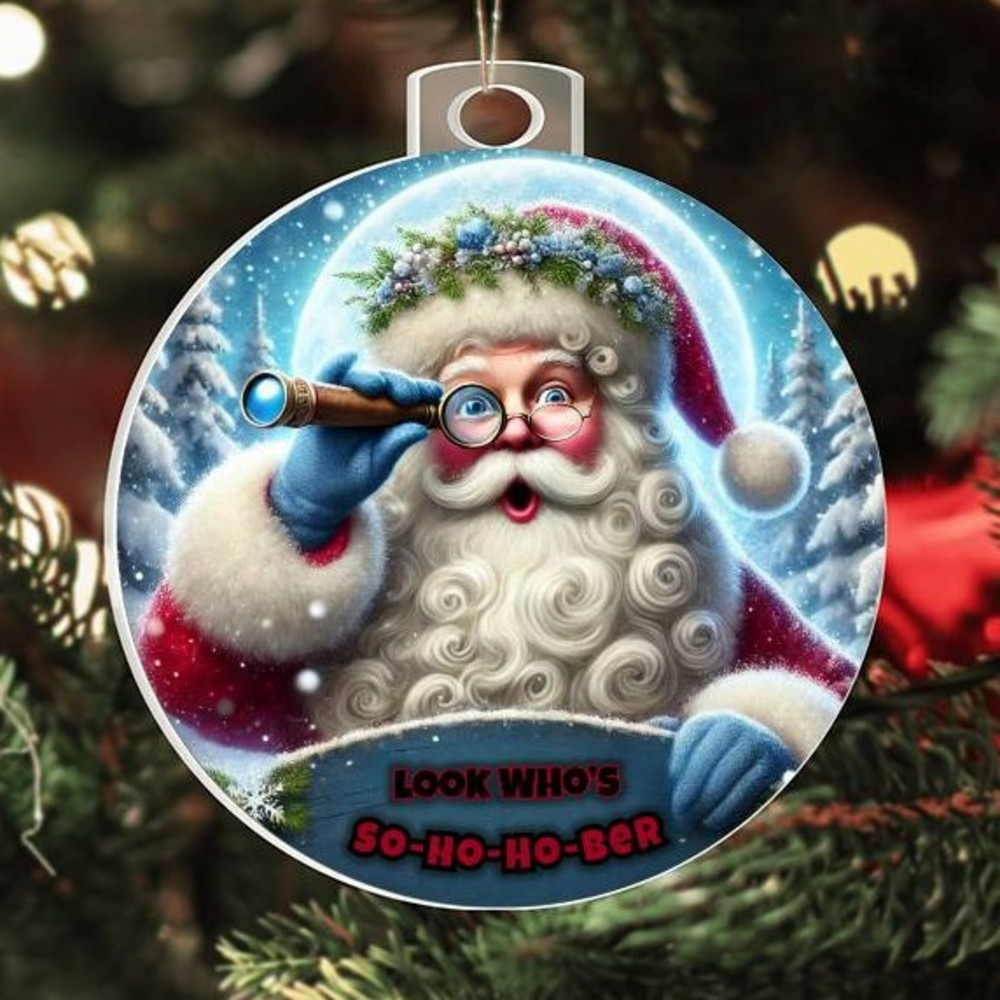 So-Ho-Ho-Ber Santa Ornament – Celebrate Sobriety this Christmas