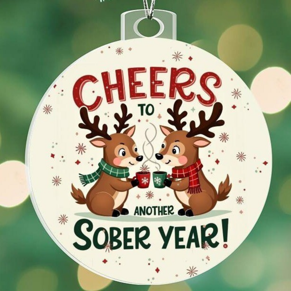 Cheers to Another Sober Year Ornament – Celebrate Sobriety Milestones