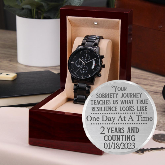 Personalized Sobriety Milestone Chronograph Watch