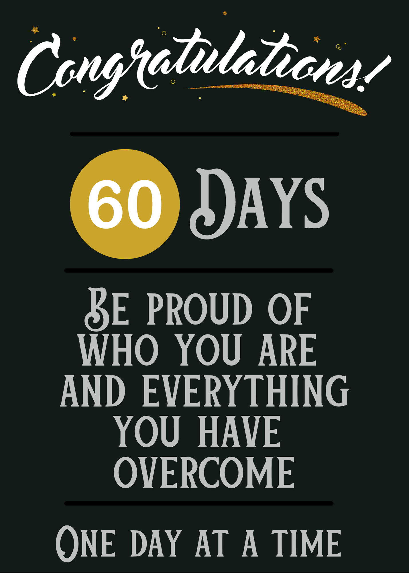 early sobriety milestone cards (30,60,90 and 120 days)