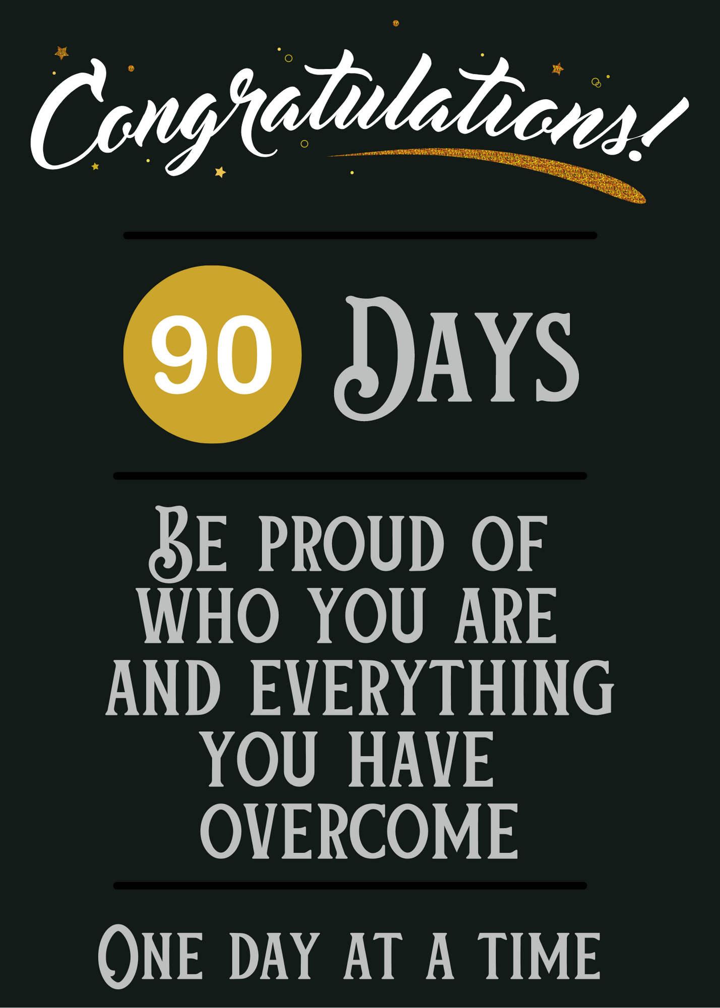 early sobriety milestone cards (30,60,90 and 120 days)