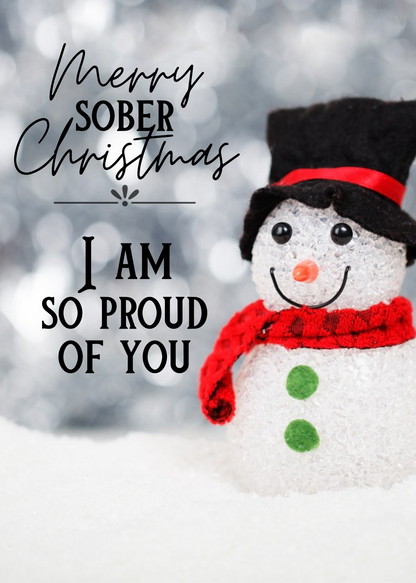 Merry Sober Christmas with Snowman Digital Download