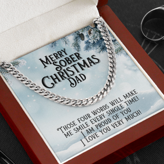 Merry Sober Christmas Dad Chain Necklace